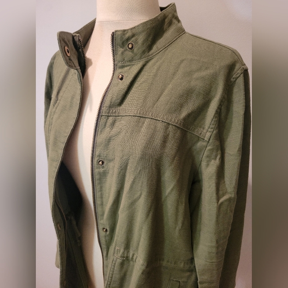 J. Crew Green Utility Military Lightweight Cotton Jacket SZ L - Picture 3 of 8
